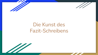 Fazit Bachelorarbeit